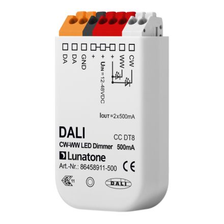 LUNATONE 86458911-500 DALI LED dimming actuator CC DT8 UP | TW, 500mA