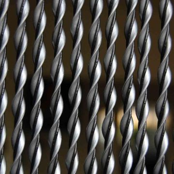 LA TENDA 56706 door curtain RIVA 3 100x230 cm silver/black