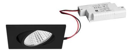 Brumberg 39396083 230V AC 12W 3000K black LED recessed ceiling spotlight