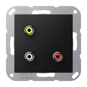 Jung MAA1031SWM multimedia connection system Cinch Audio / Composite Video, Series A, graphite black matt