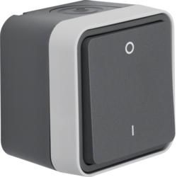Berker 30723505 switch 2-pole with imprint '0' and '1' AP grey/light grey matt Berker W.1