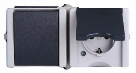 Kopp 139456006 Socket combination horizontal hg/dg on/off switch