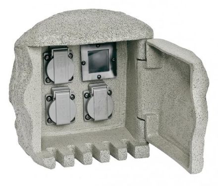 EVN 2303FE2 3-way stone IP44 max.3680W 16A 230V socket distributor