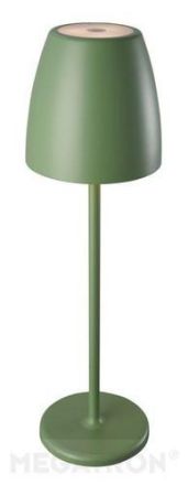 Megaman 2W 2700K 200lm IP54 sage green LED battery table lamp LB21