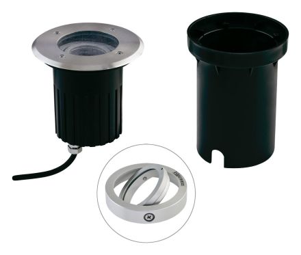 EVN 678710 round black aluminum IP67 GU10 max.35W 230V recessed floor spotlight