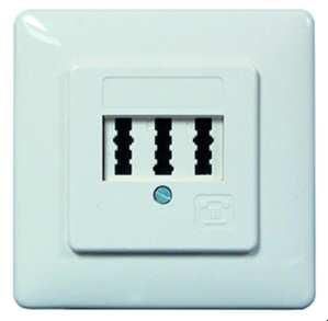 PROTEC.net 05300525 PTAE telephone socket UP 3x6NFN rw without cover.