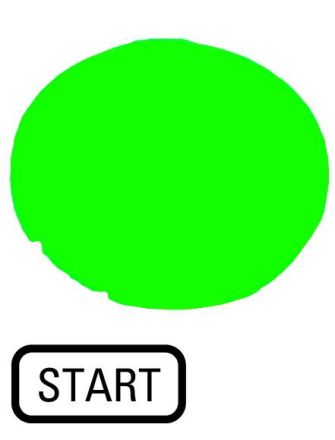 Eaton M22-XDL-G-GB1 button lens, flat green, START, 218328
