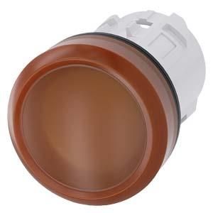 Siemens 3SU1001-6AA00-0AA0 indicator light 22mm round amber lens smooth