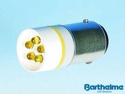 Barthelme 57162312 16x35mm BA15d 230V AC/DC yellow cluster LED