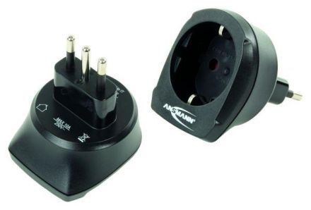 Hückmann 137435 Ansmann EU to IT incl. protective conductor travel plug
