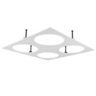 LTS 623335 Scene 6 4-flame square white recessed frame