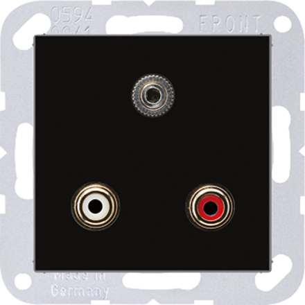 Jung MAA1011SW multimedia connection system Cinch audio / mini jack 3.5 mm, series A, black