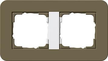 Gira 0212416 cover frame 2f Gira E3 Umbra/pure white