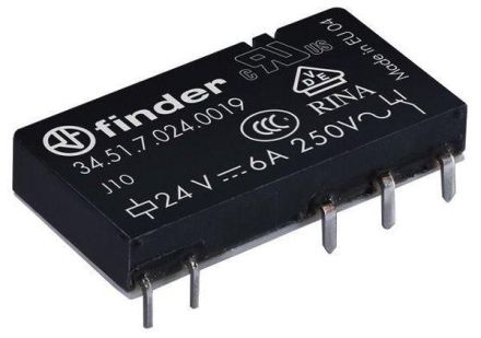 Finder 34.51.7.005.0019 1 changeover 6A coil 5V print relay
