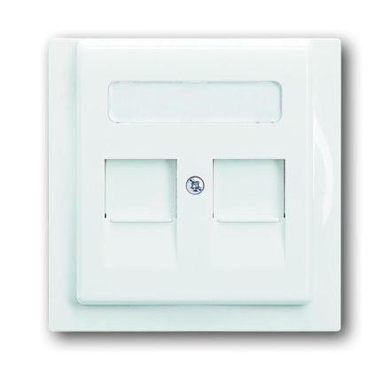 Busch-Jaeger 1800-74 central plate, with label field alpine white