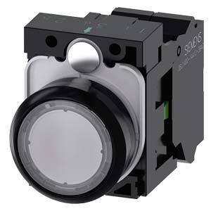 Siemens 3SU1103-0AB70-3BA0 push button illuminated 22mm round clear 1S