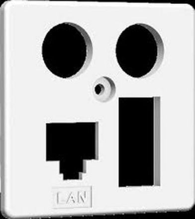HomeWay TV+LAN/TAE 50x50mm pure white matt central plate