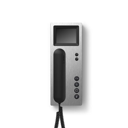 Siedle BTSV 850-03 E/S bus telephone standard with colour monitor in stainless steel/black