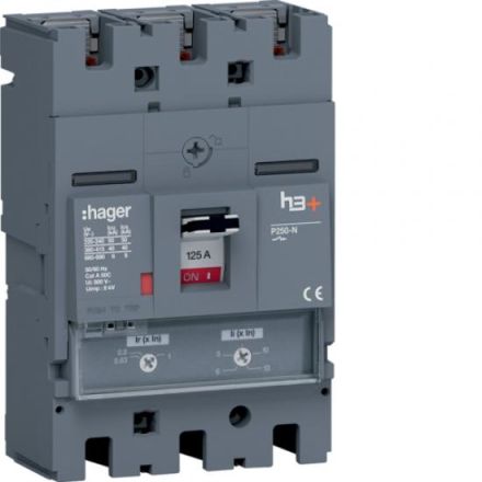 Hager HNT125DR h3+ P250 3P3D 125A 40kA circuit breaker