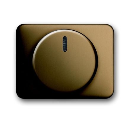 Busch-Jaeger 6540-21 central plate, with rotary knob, fixing nut and glow lamp bronze