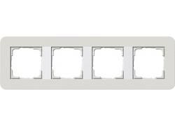 Gira 0214411 cover frame 4f Gira E3 light grey/pure white