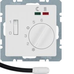 Berker 20346089 floor temperature controller with closer, central piece, rocker switch, polar white sa