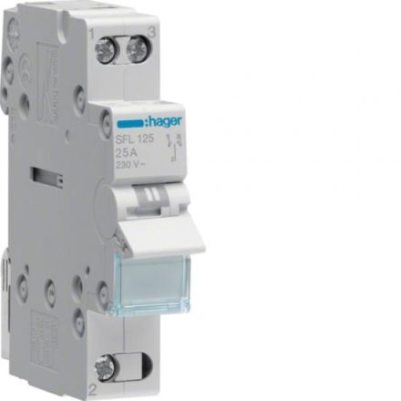Hager SFL125 changeover switch 1-pole 25A foot contact below
