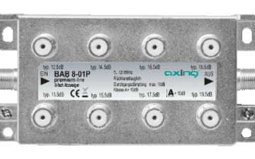 Axing BAB8-01P 8-way splitter, 5-1218 MHz