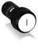 ABB Stotz-Kontakt CP11-10W-10, pushbutton, flat, momentary, white button with black I, 1 make contact, 1SFA619110R1015