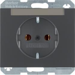 Berker 47397006 SCHUKO socket with label field anthracite, matt Berker K.1