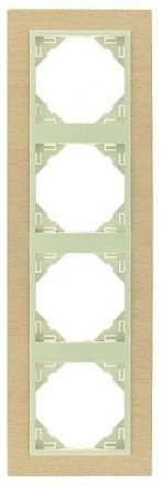 EFAPEL FOUR-GANG FRAME CHERRY-TREE/PEARL