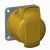 ABB Stotz-Kontakt 216R4, panel-mounted socket, 16 A, IP44 4h, 2P+E, 100-130 V, yellow, 10 pieces, 2CMA193145R1000