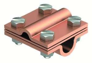 OBO Bettermann 252 8-10xRd16 CU copper cross connector with intermediate plate, 5312442
