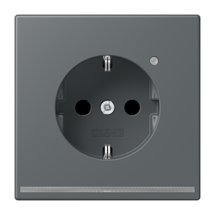 Jung LC1520-OLNW202 SCHUKO socket, 16 A 250 V ~, with LED orientation light, integrated increased contact protection, SAFETY+, LS series, gris foncé 31 ( LC32010 )