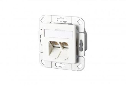 METZ CONNECT 2xRJ45 E-DAT C6 8/8 (8) UPk data connection box pure white, 1307381102-I