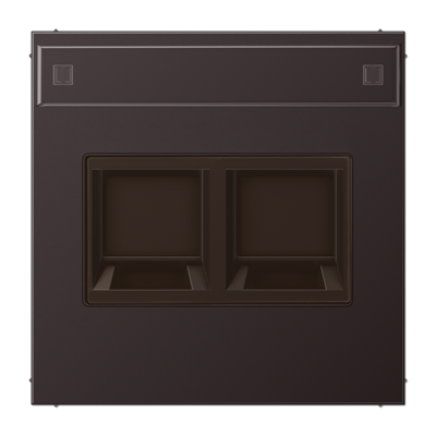 Jung AL1969-25NAWED cover (latched) for modular jack sockets 2-way, EMT, AMP, MTRJ, with label field, painted aluminum, LS series, dark