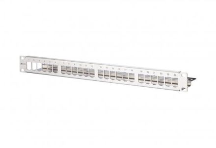 METZ CONNECT 1U empty for 24 port stainless steel 19' patch panel, 130921-00-E