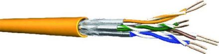 Draka Comteq Cat7 1000MHz 4x2xAWG23 orange TR500m data cable Basic S/FTP LSHF