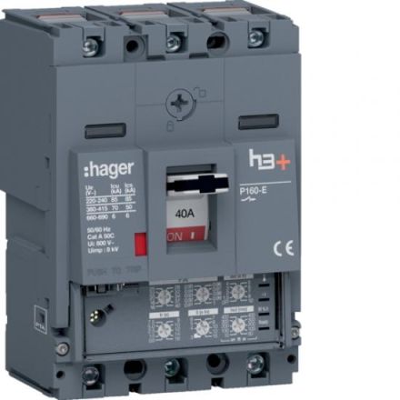 Hager HES040JC h3+ P160 3P3D 40A 70kA circuit breaker