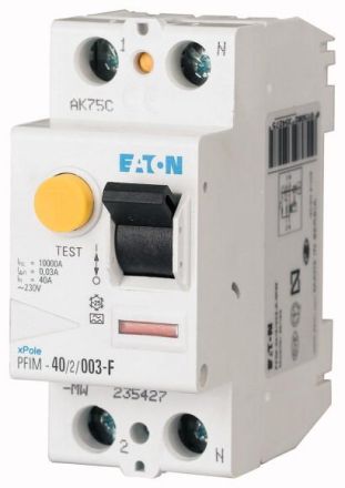 Eaton PFIM-63/2/003-G/F 63A 2-pole 30mA residual current device, 187451