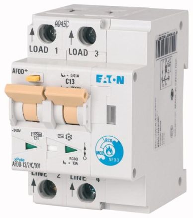 Eaton AFDD-13/2/B/003-A B13A 2-pole 0.03A Type A fire protection switch, 187180
