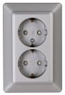 Kopp 927720089 socket 2f MILANO, steel