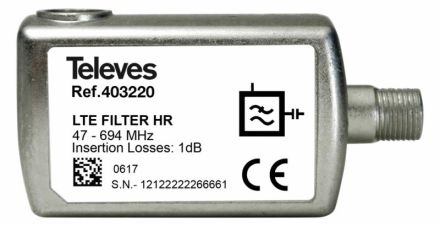 Televes 403220 TSK48FQHRLTE to K48 RK 694 MHz F-Quick Filter