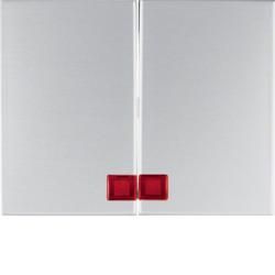 Berker 14377003 rocker switch with red lens aluminum Berker K.5