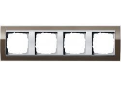 Gira 0214766 4-way cover frame for color Alu Gira Event Clear Brown