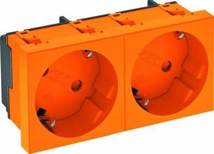 OBO Bettermann 6120105 33° 2-f. 250V 10/16A pure orange RAL2004 socket SCHUKO