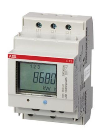 ABB Stotz-Kontakt C13 110-101 MID, C13 110-101 three-phase meter MID steel, 3 phases, direct connection 40A, 2CMA103574R1000