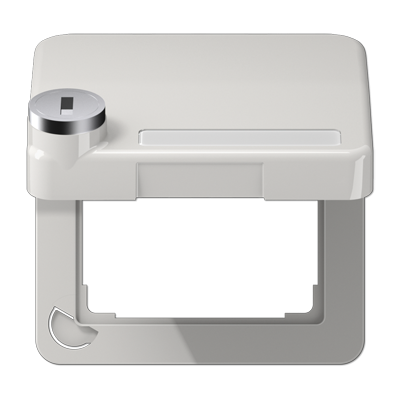 Jung CD590BFKLSLLG hinged cover with return spring, with label field, thermoplastic, CD series, light grey