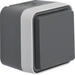 Berker 47633505 SCHUKO socket with hinged cover AP grey/light grey matt Berker W.1