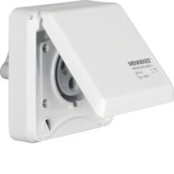 Berker 568101 CEE socket 3-pole Eb 16 A with hinged cover polar white connection systems